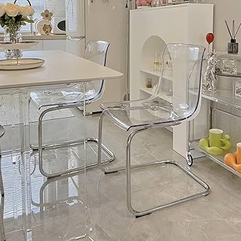 アクリルチェア　椅子　透明椅子　オシャレ ダイニングチェア 透明チェア デザイナーズチェア S字型の椅子